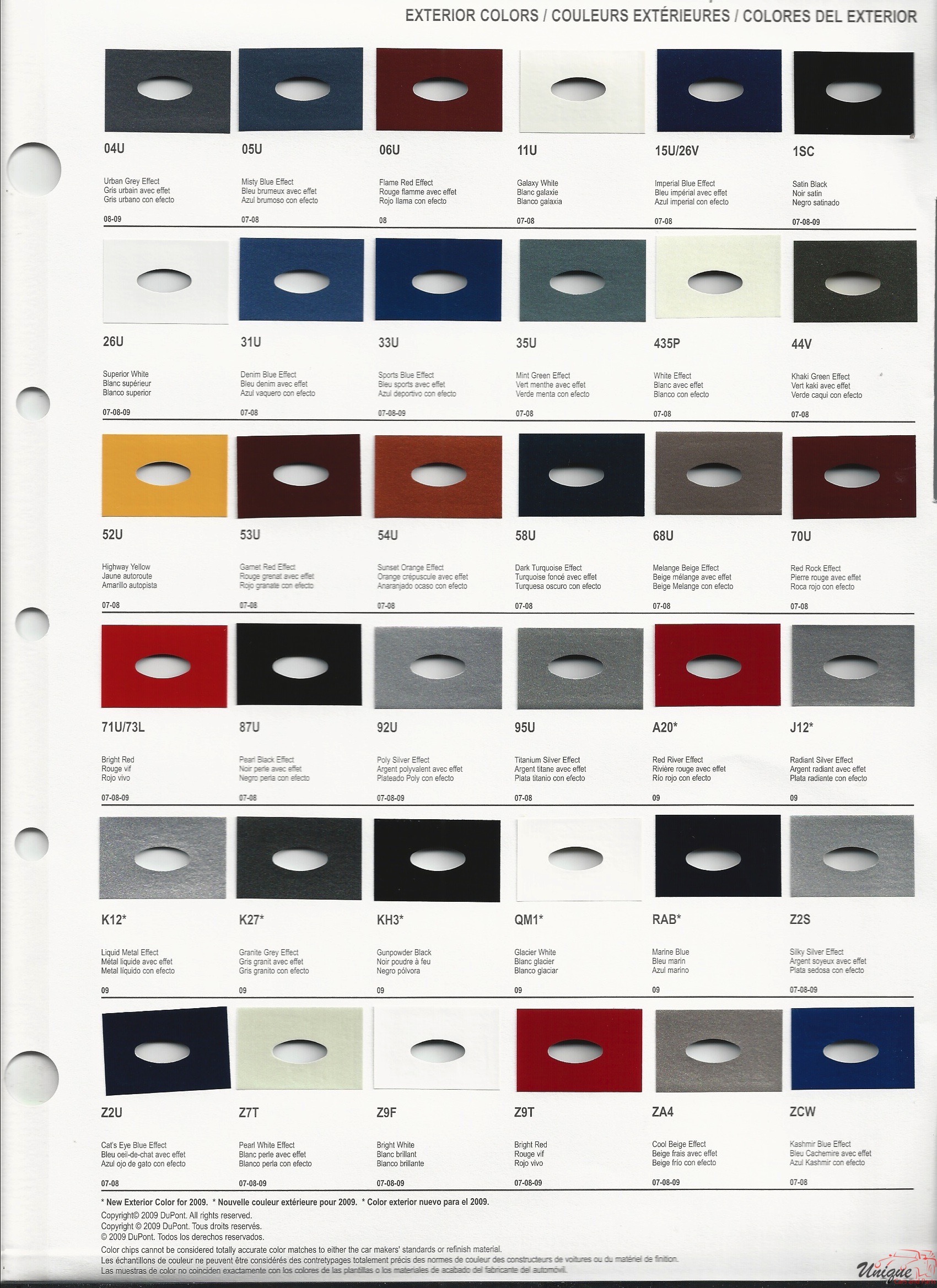 2007 Suzuki Paint Charts